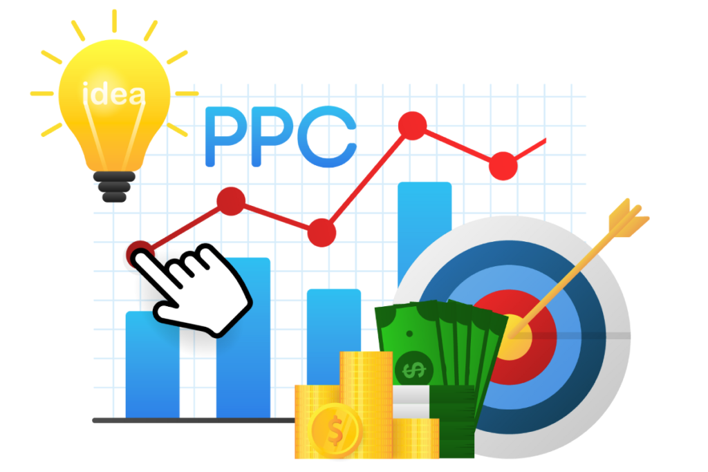 Digital dashboard of a PPC agency near me managing ad campaigns