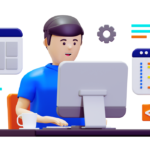 Web developers working on responsive website for local client