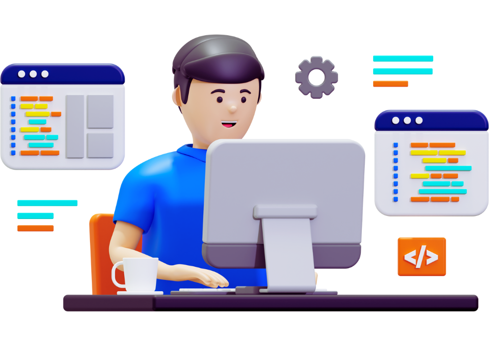 Web developers working on responsive website for local client