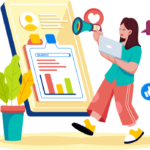 A local business owner planning a content calendar with a marketer
