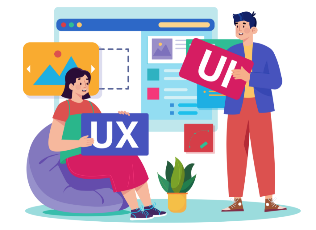 UX/UI design team prototyping on digital whiteboard
