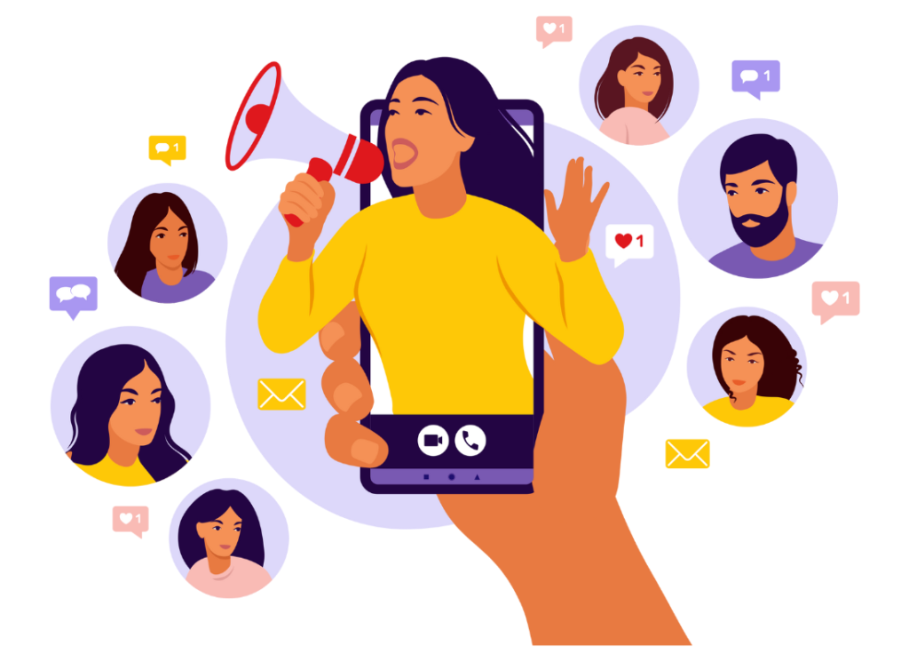 Influencer collaborating with brand on social media campaign