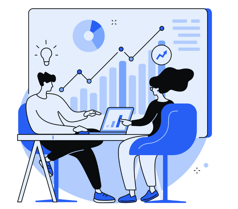 Consultant presenting marketing strategy to local business