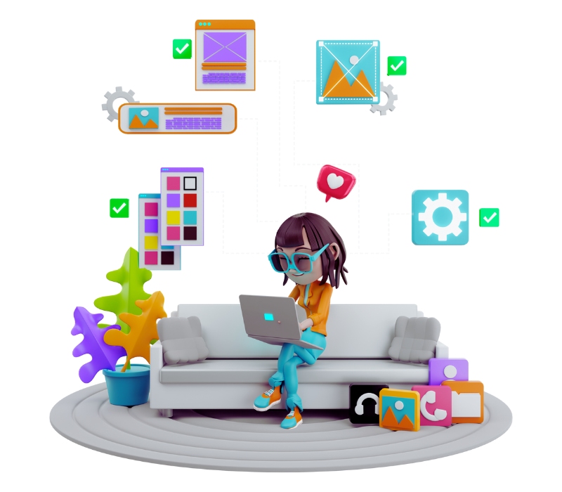 Developer working on website design at a desk