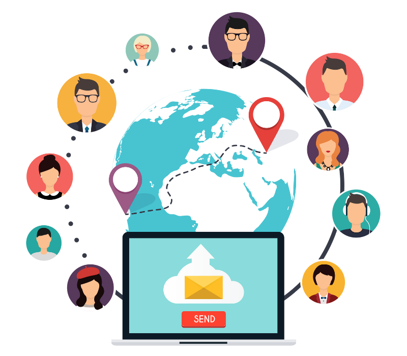 Marketing team launching a digital advertising campaign